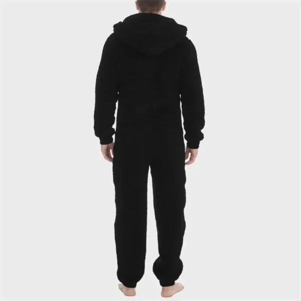 Combinaison pyjama zippée homme douillette avec capuche : Arnaud – Image 4