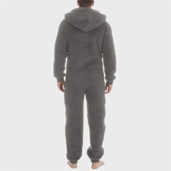 Combinaison pyjama zippée homme douillette avec capuche : Arnaud – Image 2