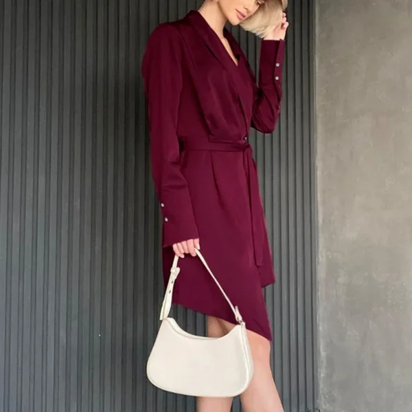 Robe tailleur cocktail en bourgogne : Élise – Image 3