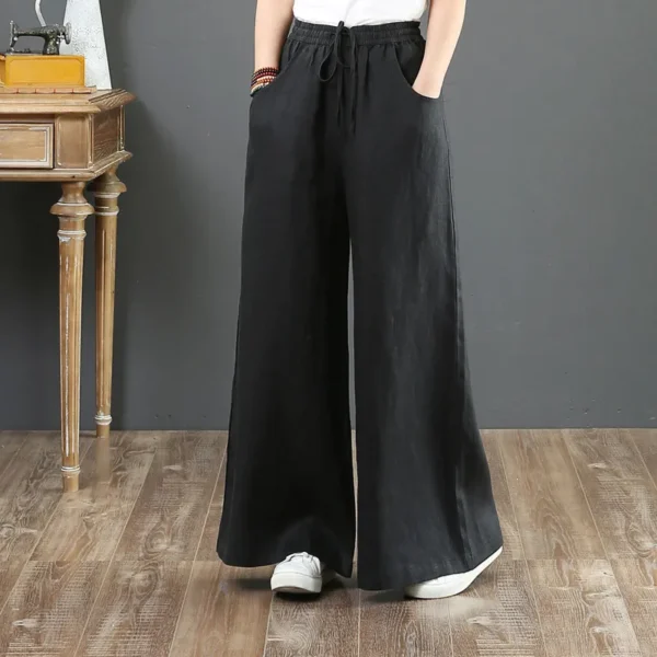 Pantalon palazzo en lin chic et décontracté : Livia