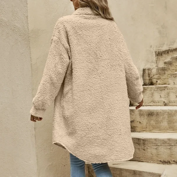 Manteau beige moumoute chic : Lola – Image 2