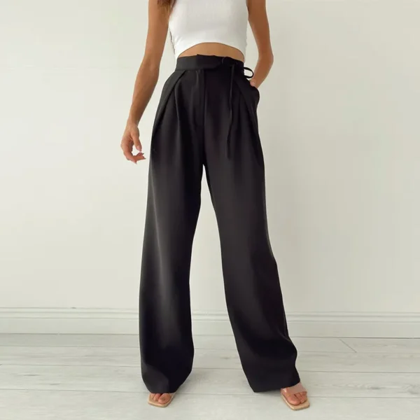 Pantalon palazzo taille haute en lin : Elodie – Image 8