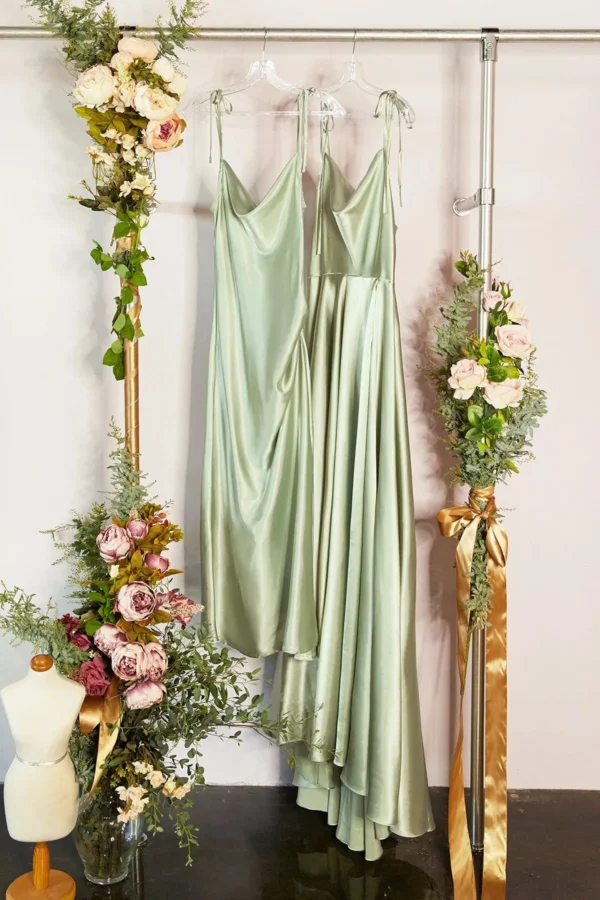 Robe maxi verte élégante et fluide : Amalia – Image 5