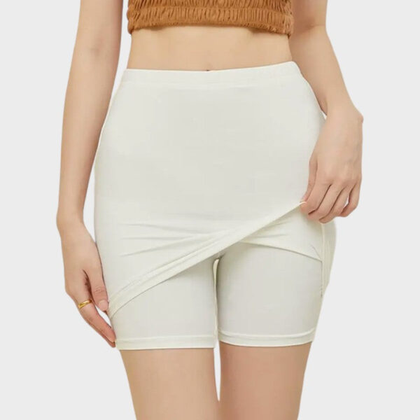 Jupe-short gainante blanc pour affiner la silhouette sous robe