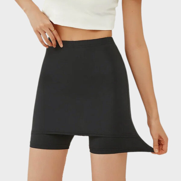 Jupe-short sous robe noir : short intégré et tissu extensible pour confort moderne – Image 3